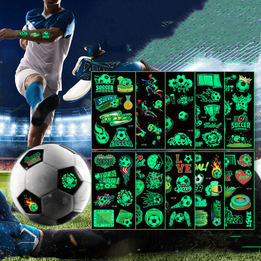 Glow-in-the-dark Waterproof Soccer Pattern Tattoo Stickers