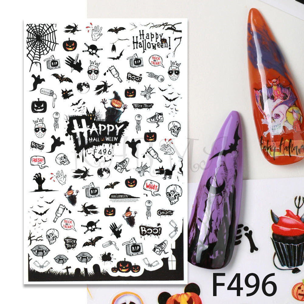 New Halloween Nail Sticker Pumpkin Glow In The Dark